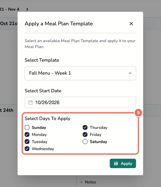 Days to apply