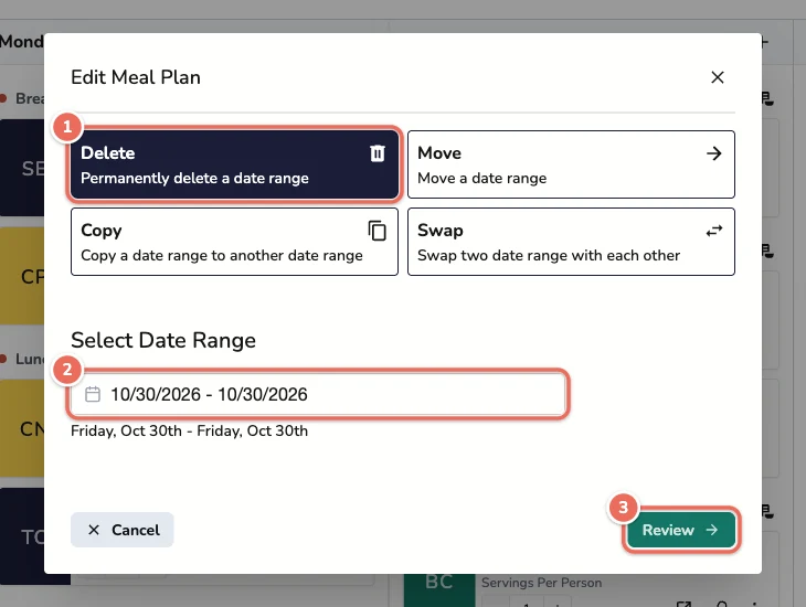 Delete with a date range