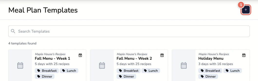 Create template button
