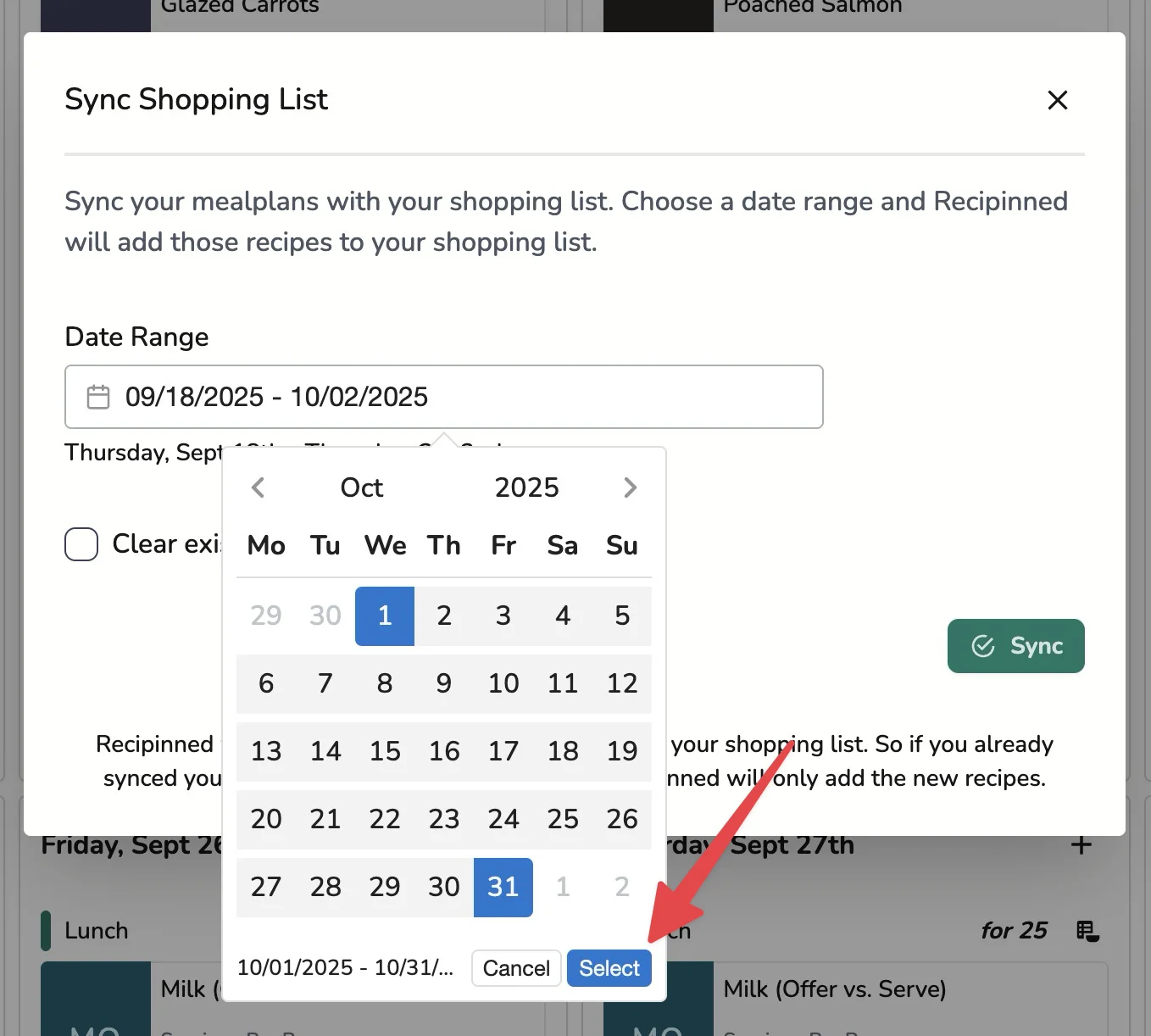 Confirm Date Range