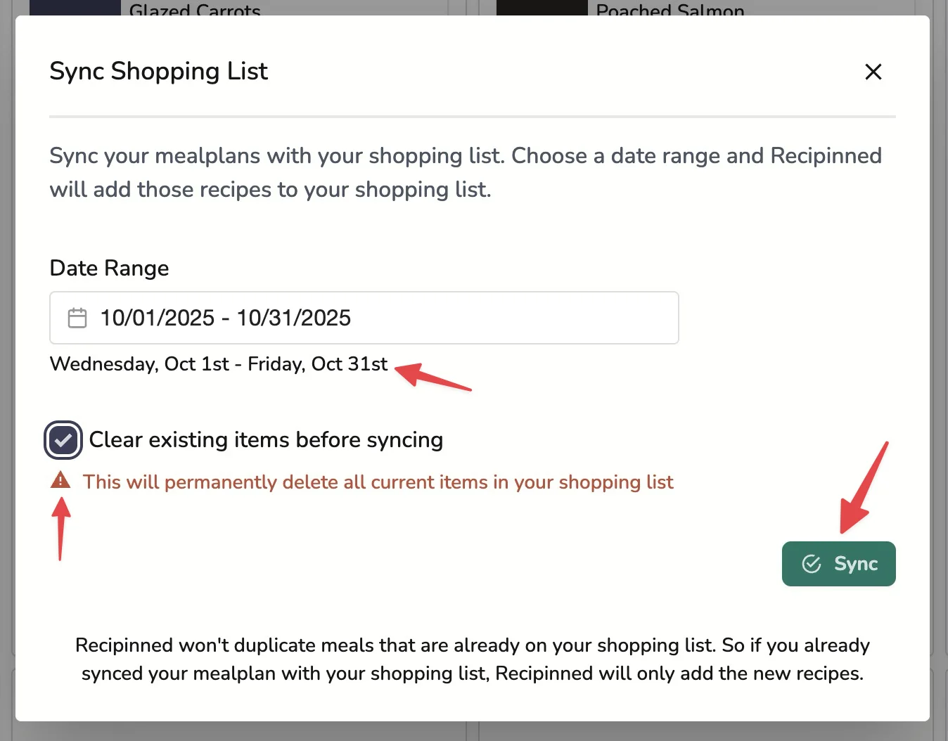 Sync Confirmation