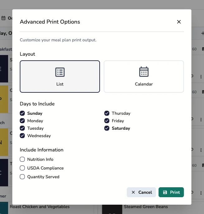 Advanced Print options