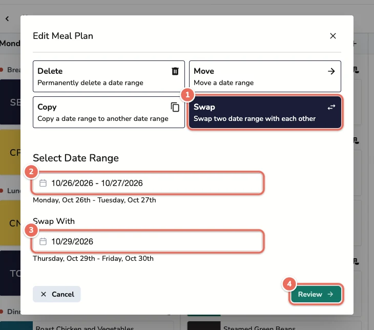 Swap with two date ranges