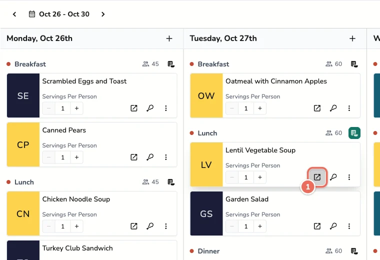 View Recipe Icon